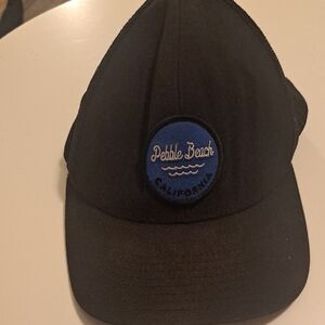Black Pebble Beach Cap with Blue Logo